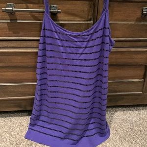 Loft M purple camisole with black sequins